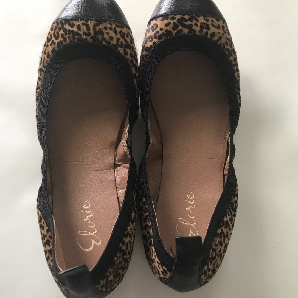 Elorie leopard print calf hair cap toe ballet flat
